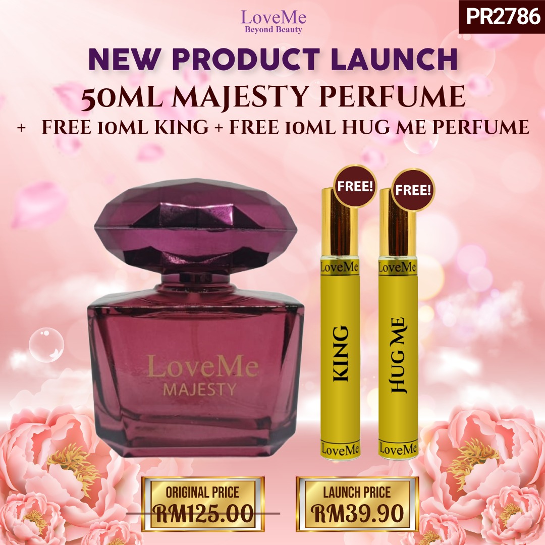 50ML MAJESTY PERFUME + FREE 10ML KING, FREE 10ML HUG ME
